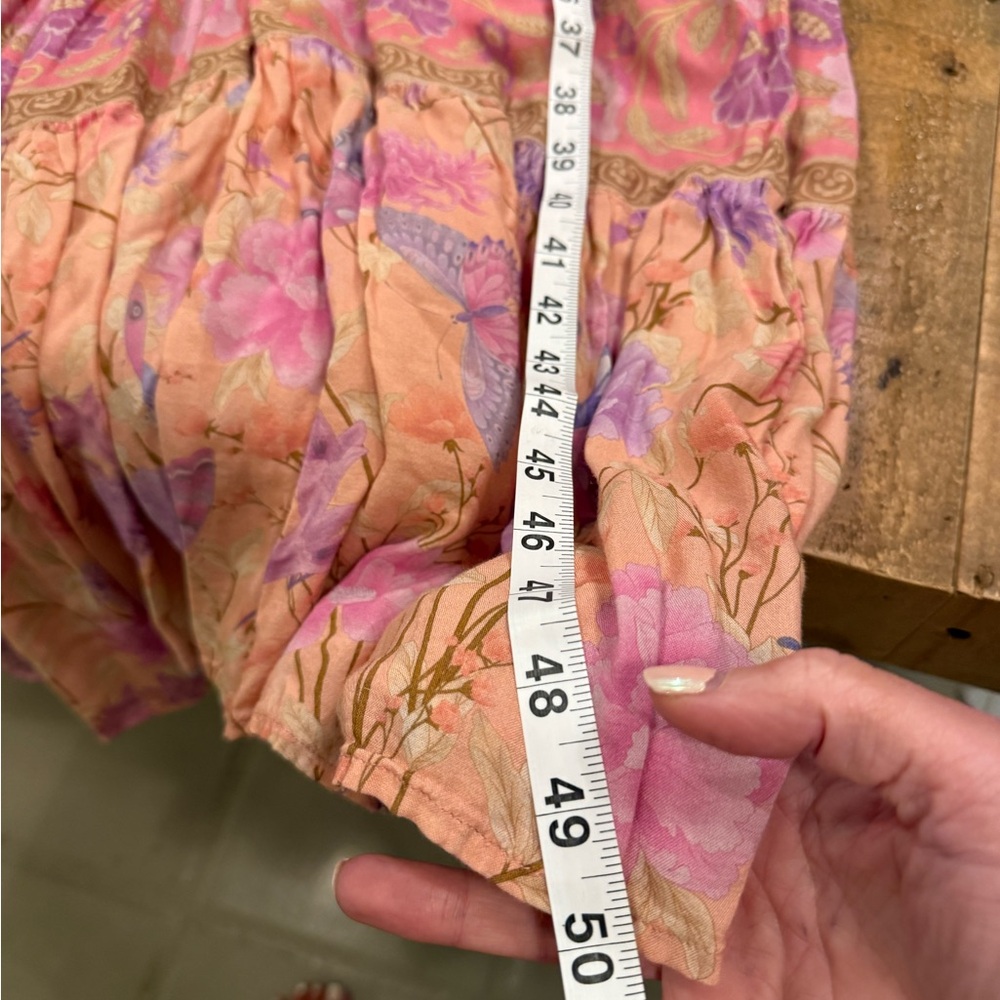 Spell & The Gypsy Butterfly Boho Maxi Dress Musk Pink Floral Festival Size L - Picture 8 of 10
